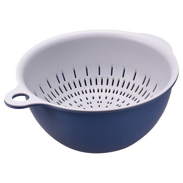 Strainer Colander Bowl Set, Medium Double Layer Drain Basin and Basket