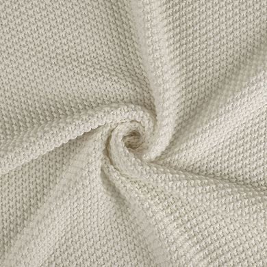 Soft 100% Cotton Solid Decorative Knitted Sofa / Bed Throw Blanket in 14 Colours Twin 60"x78"
