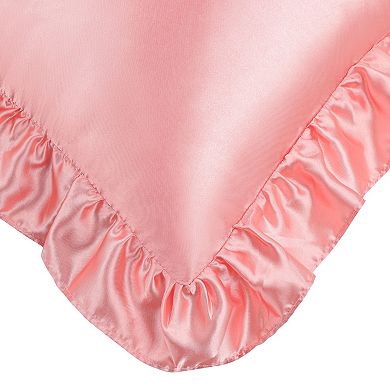 Retro Satin Ruffle Pillowcases, Envelope Closure Set of 2 Size 17" x 25"