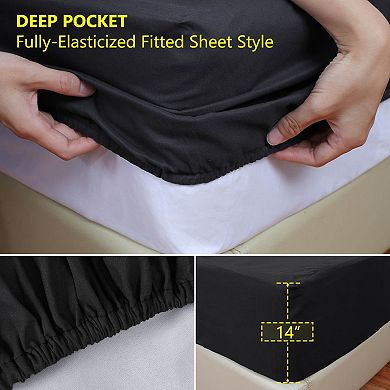 Waterproof Breathable Fitted Sheet with Elastic Band Full 54" x 75"