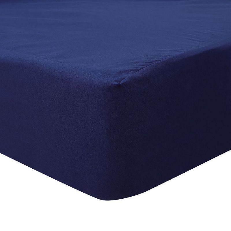 1pc Blue Waterproof Fitted Sheet, Solid Color Brushed Fitted Sheet, Soft  Bedding 