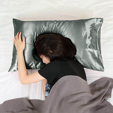2 PCS Soft Silky Satin Pillowcases Better for Hair and Face King 20"x40"