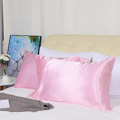 2 PCS Soft Silky Satin Pillowcases Better for Hair and Face King 20"x40"