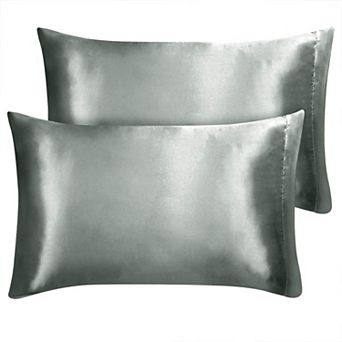 2 pc Soft Silky Satin Pillowcases Better for Hair and Face King 20"x40"