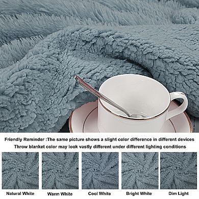 Luxury Shaggy Faux Fur Blanket Soft Warm Sherpa Reverse for Sofa Couch Bed Twin 60"x80"