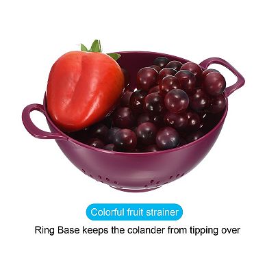 Rice Sieve Washing Colander Strainer Drainer Fruit Cleaning Bowl Purple