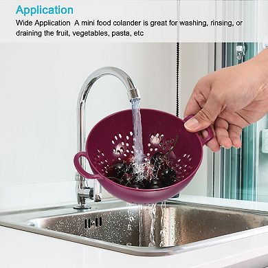 Rice Sieve Washing Colander Strainer Drainer Fruit Cleaning Bowl Purple