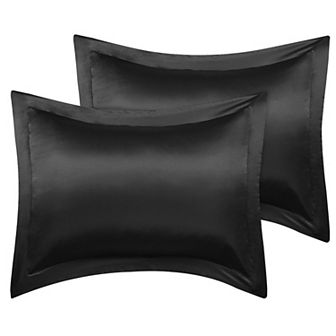 2 pc Pillow Shams Satin Pillow Cases King 20"x36" Oxford Pillowcases