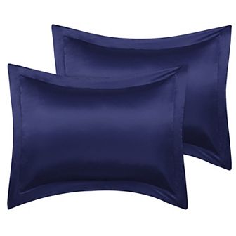 2 pc Pillow Shams Satin Pillow Cases King 20"x36" Oxford Pillowcases