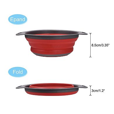 Collapsible Colander, Silicone Round Foldable Strainer with Handle 8inch