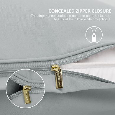 Soft Breathable Delicate Piping Pillow Covers with Zipper Closure Body 20" x 54"