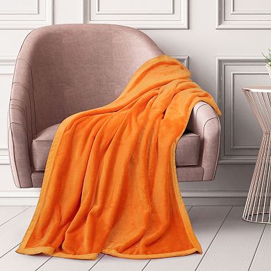 Lightweight Solid Print Bed Blanket Plush Microfiber Soft Blanket 1 Pc Throw 50"x60"