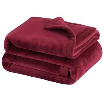 Lightweight Solid Print Bed Blanket Plush Microfiber Soft Blanket 1 pc Throw 50"x60"