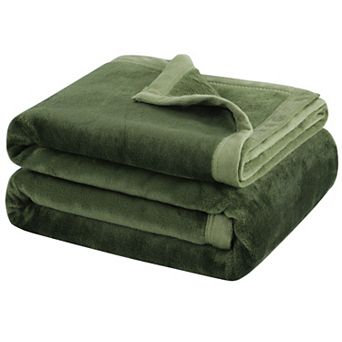 Lightweight Solid Print Bed Blanket Plush Microfiber Soft Blanket 1 pc Throw 50"x60"