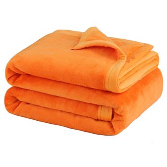 Lightweight Solid Print Bed Blanket Plush Microfiber Soft Blanket 1 pc Throw 50"x60"