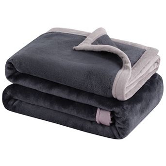 Lightweight Solid Print Bed Blanket Plush Microfiber Soft Blanket 1 pc Throw 50"x60"