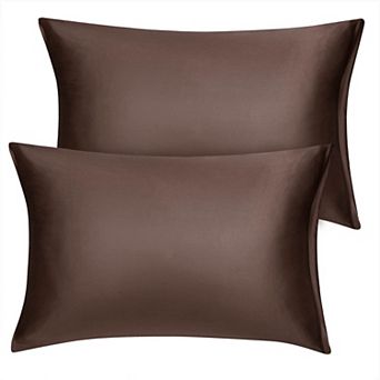 Set of 2 Travel Satin Pillowcases with Zipper Closure King 20" x 36"