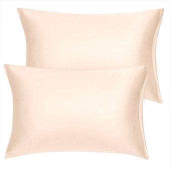 Set of 2 Travel Satin Pillowcases with Zipper Closure King 20" x 36"