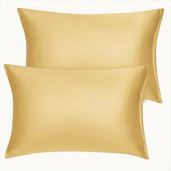 Set of 2 Travel Satin Pillowcases with Zipper Closure King 20" x 36"