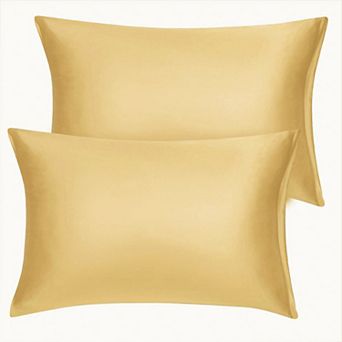 Set of 2 Travel Satin Pillowcases with Zipper Closure King 20" x 36"