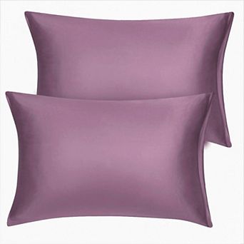 Set of 2 Travel Satin Pillowcases with Zipper Closure King 20" x 36"