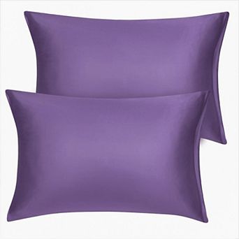 Set of 2 Travel Satin Pillowcases with Zipper Closure King 20" x 36"