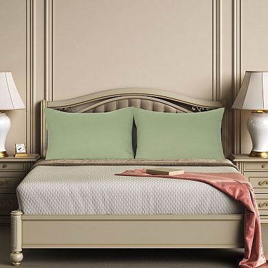 Set of 2 Cool and Breathable 1800 Series Microfiber No-Zipper Pillowcases King 20" x 36"