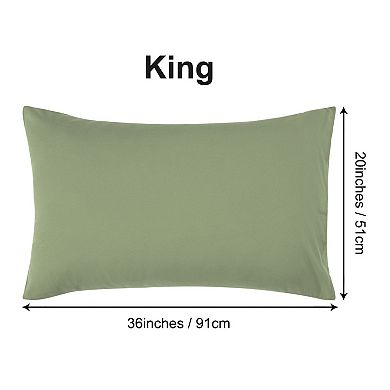 Set of 2 Cool and Breathable 1800 Series Microfiber No-Zipper Pillowcases King 20" x 36"