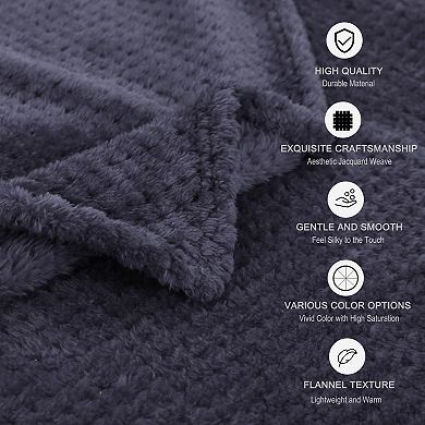 Soft Mesh Flannel Fleece Blanket Plush Twin 60"x78"