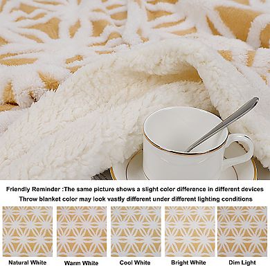 Soft Snowflake Sherpa Fleece Throw Blanket Throw 50"x60"