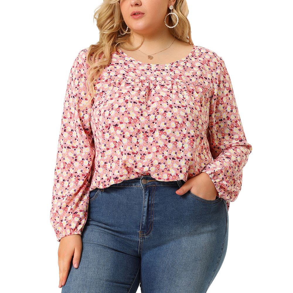 All-Over Print Women's Shirt With Long Sleeve(Plus Size)
