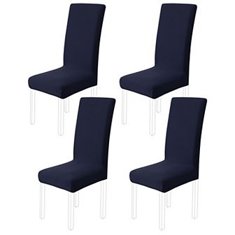 4 pc Washable Stretch Chair Cover Removable Seat Protectors For Dining Room