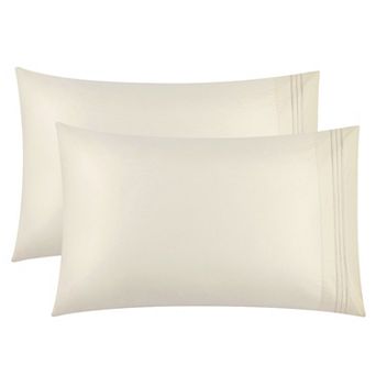 100% Long-Staple Combed Cotton Embroidered Pillow Cases 2 pc King 20"x36"