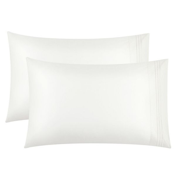 100 LongStaple Combed Cotton Embroidered Pillow Cases 2pcs King 20"x36"