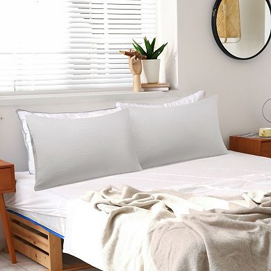 2Pcs Brushed Pillowcases Washed Microfiber Envelope Closure Queen 20"x30"