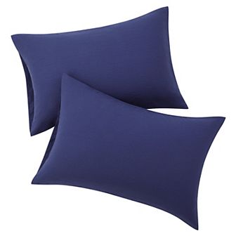 2 pc Brushed Pillowcases Washed Microfiber Envelope Closure Queen 20"x30"