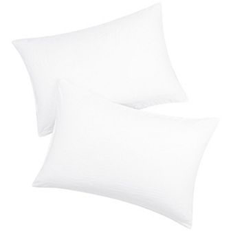 2 pc Brushed Pillowcases Washed Microfiber Envelope Closure Queen 20"x30"