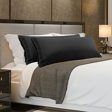 Microfiber Body Pillowcases 2 Pcs Embroidery Zipper Closure Body 20"x48"