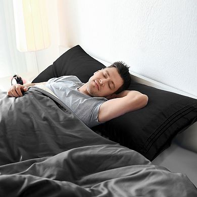 Microfiber Body Pillowcases 2 Pcs Embroidery Zipper Closure Body 20"x48"