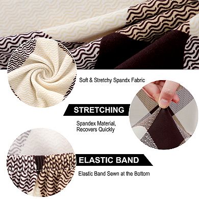 Dining Room Removable Washable Seat Chair Cover Protector Plaid Pattern