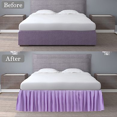 1 Pc Polyester Microfiber Pleated Dust Ruffle 14" Drop Bed Skirt Twin 39" X 75"