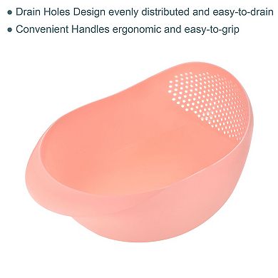 Kitchen Rice Washing Strainer Fruit Vegetable Drain Basket 2PCS