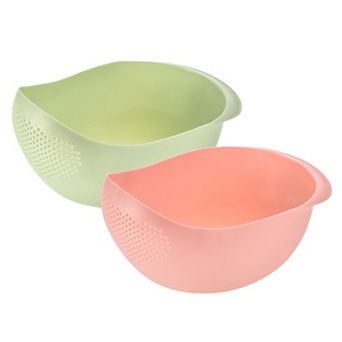 Kitchen Rice Washing Strainer Fruit Vegetable Drain Basket 2 pc