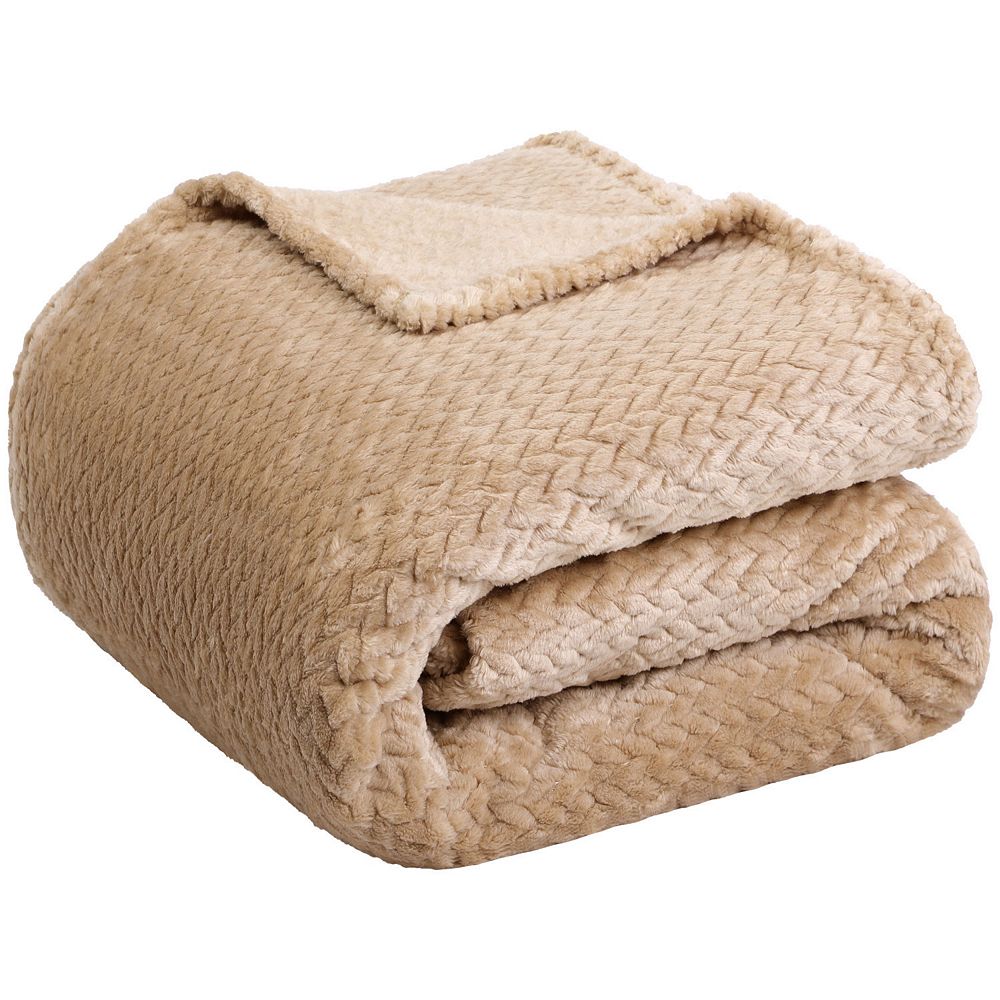 Flannel Fleece Blanket Jacquard Weave Soft Microfiber Bed Sofa Couch ...