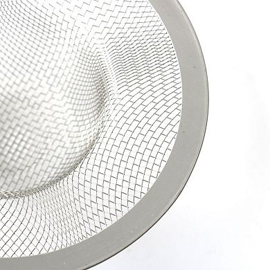 Washroom Bathroom 4.4 Inch Diameter Stainless Steel Mesh Sink Strainer Silver Tone