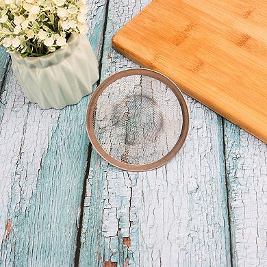 Washroom Bathroom 4.4 Inch Diameter Stainless Steel Mesh Sink Strainer Silver Tone