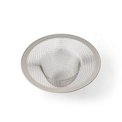 Washroom Bathroom 4.4 Inch Diameter Stainless Steel Mesh Sink Strainer Silver Tone