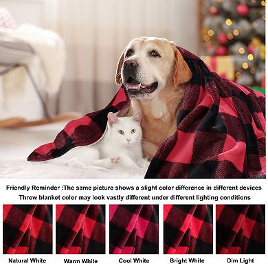 Plaid Flannel Fleece Buffalo Soft Plush Blankets Throw 50"x60"