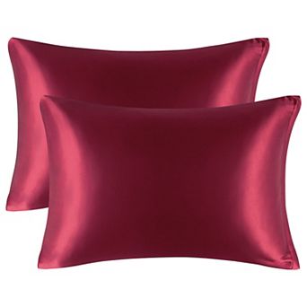 Luxury Satin Pillowcases for Skin Set of 2, Zipper Closure Standard 20"x26"