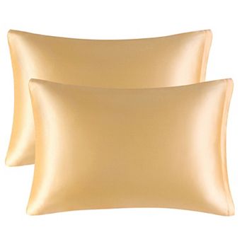 Luxury Satin Pillowcases for Skin Set of 2, Zipper Closure Standard 20"x26"